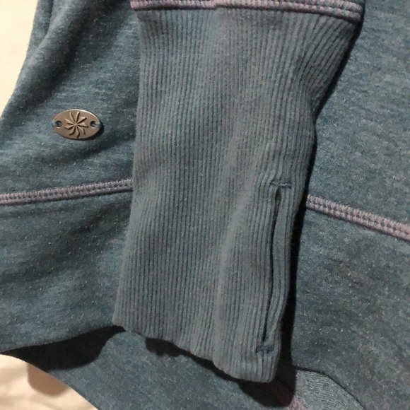 [ATHLETA] Funnel Cowl Neck Blue Pullover Sweater Sweatshirt - Picture 3 of 10